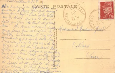 Oratorium Chazelet i Meije — widok alpejski z krzyżem i lodowcem, wydawca Éditions Marius Martineau, nr 165 — Rewers