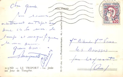 Le Tréport — La Jetée — un Jour de Tempête — Cie des Arts Photomécaniques, 213ND — पीछे