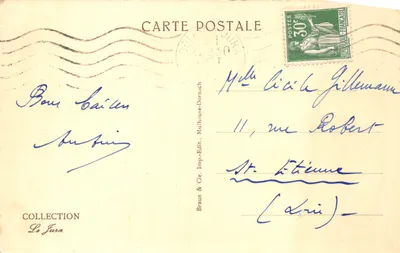 O Salto do Doubs — cascata sobre cascata sobre rochas — editor Braun & Cie, Mulhouse-Dornach, n.º 2447 — Verso