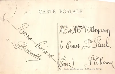 Bourges — Lalleman Hotel. The Tower and Entrance Gate. — Publisher E. Maquaire, no. 352 — Back