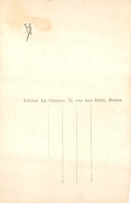 Rouen — Emplacement de la statue de Jeanne d'Arc par Real del Sarte — Édition La Cigogne — Verso