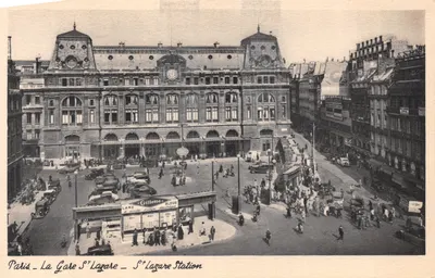 Paris - La Gare Saint-Lazare - Gare Saint-Lazare Station — éditeur Art et Technique, 27 rue de Valois, Paris, imprimé sur la carte