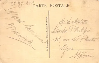 Pont suspendu de la Caillère — Le plus grand arc du monde en béton non armé — éditeur Ch. Brand, Neydens (Haute-Savoie) — पीछे