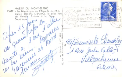 Aiguille du Midi — Téléphérique Vallée Blanche (3842 m) — Les Éditions J. Cellard - Bron (Rhône) — 背面