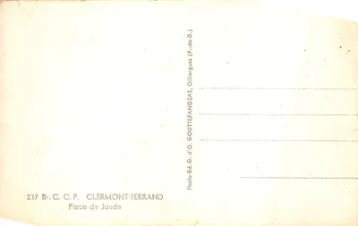 Vue aérienne de Clermont-Ferrand — Cathédrale et place de Jaude — éditeur G. d'O — 裏面