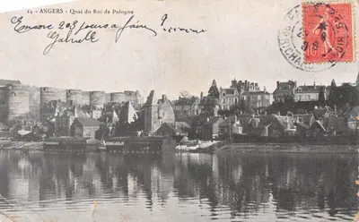 Angers - Quai du Roi de Pologne — vue du quai et des bâtiments sur la Loire, éditeur non visible, n° 14