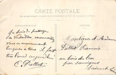Versailles - Hôtel de Ville — éditeur P.E.D.U. PARIS, n°1 — Verso
