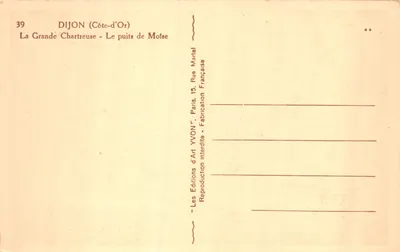 La Grande Chartreuse — Le puits de Motse — Les Éditions d'Art YVON, Paris — Verso