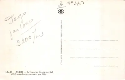 Auch — L'Escalier Monumental — 232 marches — éditeur LL.23 — पीछे