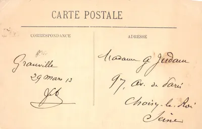 Granville — Vue générale prise de la Huguette — Éditeur L. L. — N° 97 — 裏面