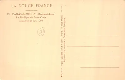 Paray-le-Monial — Basilique du Sacré-Cœur — Éditions d'Art YVON — पीछे