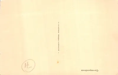 Igreja de Iguerande — interior com imagem de Santa Ana — editor Bourgeois Frères, Chalon-sur-Saône — Verso
