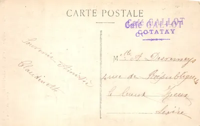 Cave of Cotatay — statue of the Virgin Mary in a cave — Lib. Giroud, Chambron-Feugerolles — Back