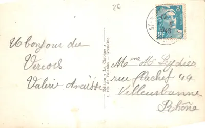 Route des Grands Goulets — vue du canyon avec barrière en pierre — éditeur Cigé, n° 1.012 — पीछे