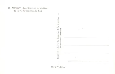 Annecy — Basilique et monastère vus du lac — Éditeur : Visitation — 뒷면