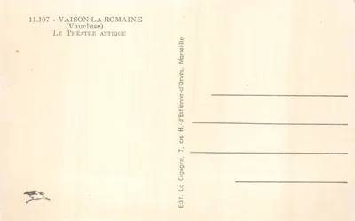 Vaison-la-Romaine — Théâtre antique — Éditeur H. d'Estienne-d'Orves, Marseille — 背面