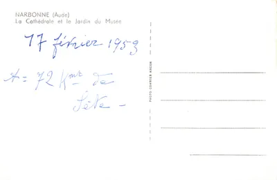 NARBONNE (Aude) — La Cathédrale et le Jardin du Musée — PHOTO COMBIBIER MACON — पीछे