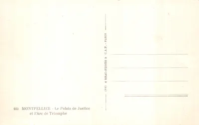 Montpellier — Il Palazzo di Giustizia e l'Arco di Trionfo — REAL-PHOTO C.A.P. - PARIS — Verso