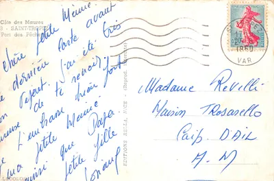 Toulon — Port des Pêcheurs avec édifice à clocher — Éditions LACOLOP, NICE — 裏面