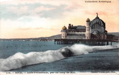 Nice — Jetée-Promenade, par un coup de Mer — Collection Artistique, Édition Giletta, phot., Nice, n° 172