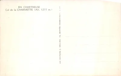 Col de la Charmette — vue du col en Chartreuse — Éditions J. Cellard, Lyon — Verso