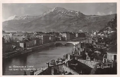 Grenoble (Isère) — Les quais. La Moucherotte (alt. 1906 m) — La Cigogne