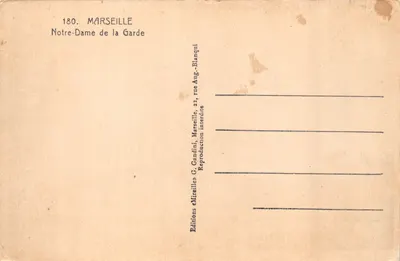 Notre-Dame de la Garde — Marseille — éditeur MIREILLE — 裏面
