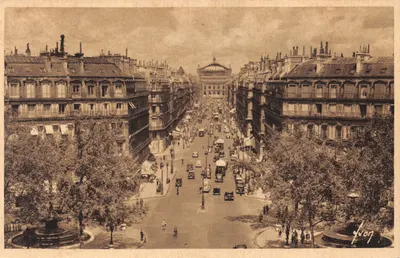 Avenue de l'Opéra — vue panoramique avec le Palais Garnier au fond — éditeur YVON, n° 90