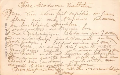 Charmeuse d'Amours — sculpture de D. Nestolony à Paris — éditeur JNN Paris, n° 176 — Verso