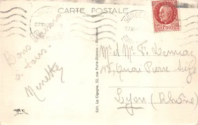 Bordeaux — La Cathédrale Saint-André — Éditeur : La Cigogne, 32, rue Porte-Dijeaux — 背面