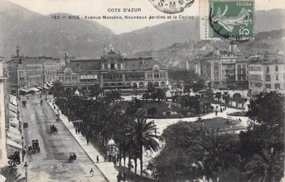 Nice - Avenue Masséna, Nouveaux Jardins et le Casino — éditeur COTE D'AZUR, n° 182