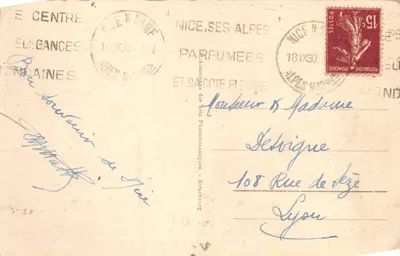 Nice — Vue prise du Mont Boron — Éditeur : NICE, 346 — Verso