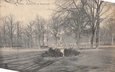 Paris - Le Ranelagh — parc avec statue et allées d'arbres nus — éditeur non identifié, n° 271