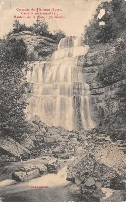 Cascades du Hérisson (Jura) — Cascade en éventail, hauteur 70 mètres — Cliché Chapulis