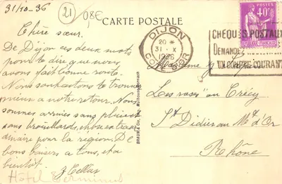 Hospital de Beaune (Côte-d'Or) — Pátio de Honra — editor BRAUN & Cie, Dijon — Verso