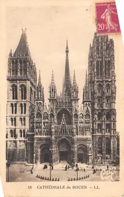 Cathédrale de Rouen — façade gothique ornée de sculptures — éditeur L.L. n°18