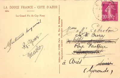 Le Grand Pic du Cap Roux — vue panoramique des montagnes et d'une route — éditeur YVON, Paris, n° 304 — Verso
