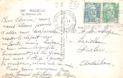 Château d'If — vue maritime avec voiliers — Les Éditions Françaises — 뒷면