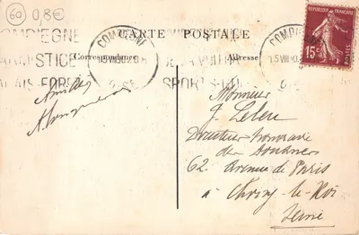 Crépy-en-Valois — Pogrzeb pani Bartholomé, urodzonej de Fleury, na cmentarzu — Éditeur La Valoise — Rewers