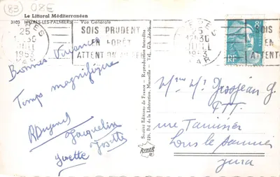 Vue générale — Hyères-les-Palmiers — éditeur SOIS PRUDENT — 背面