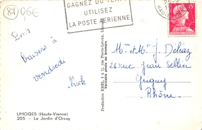 Jardin d'Orsay — Fontaine avec statue — Production Erel, Limoges — 背面