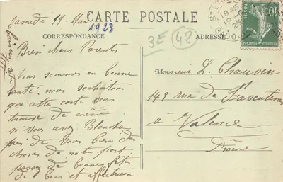 Saint-Étienne — L'Hôtel de Ville — Édition M. Drouin — Verso