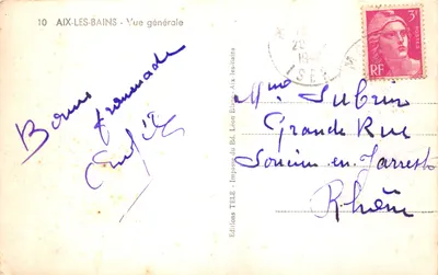 Aix-les-Bains — Vue générale — Éditions TELE, n°10 — 裏面
