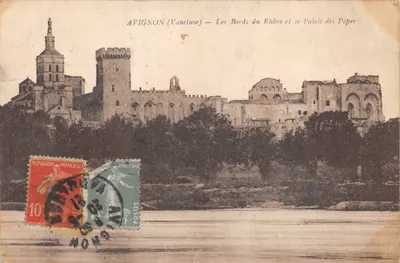 Avignon (Vaucluse) — Les Bords du Rhône et le Palais des Papes — éditeur P. Benson, Avignon