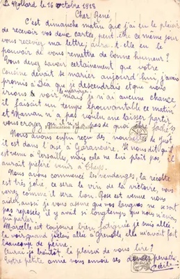Le retour du troupeau — scène pastorale — A. PAREVOT-VALERY, Salon du Petit Palais 1918, n° 3349 — 裏面