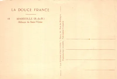 Château d'If — vue de la forteresse — éditeur LA DOUCE FRANCE, n°18 — 背面