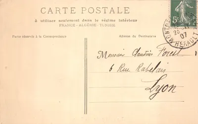 Montpellier - Le Peyrou — widok parku z figurą jeździecką i fontanną z lwami, wydawca Phototypie E. Lacour, Marsylia, n° 1894 — Rewers