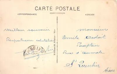 Vire - La Parlie Supérieure du Vieux Belfroi (XIIIe s) — éditeur H. Ermice, n°5 — Verso
