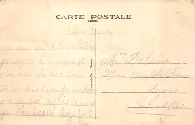 Donville-les-Bains — La Plage Normande — La Potinière et l'Hôtel de l'Ermitage — éditeur : La Plage Normande, n° 381 — 背面