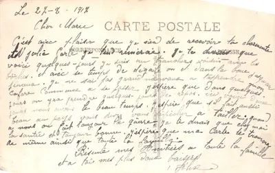Reims bombardé — Château du Marquis de Polignac endommagé par un obus allemand — Visé Paris 216, Photo Express — 背面